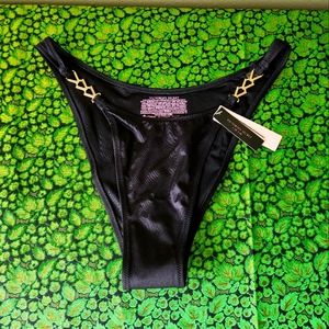 NWT Victoria's Secret Swim Panties Black Sz M